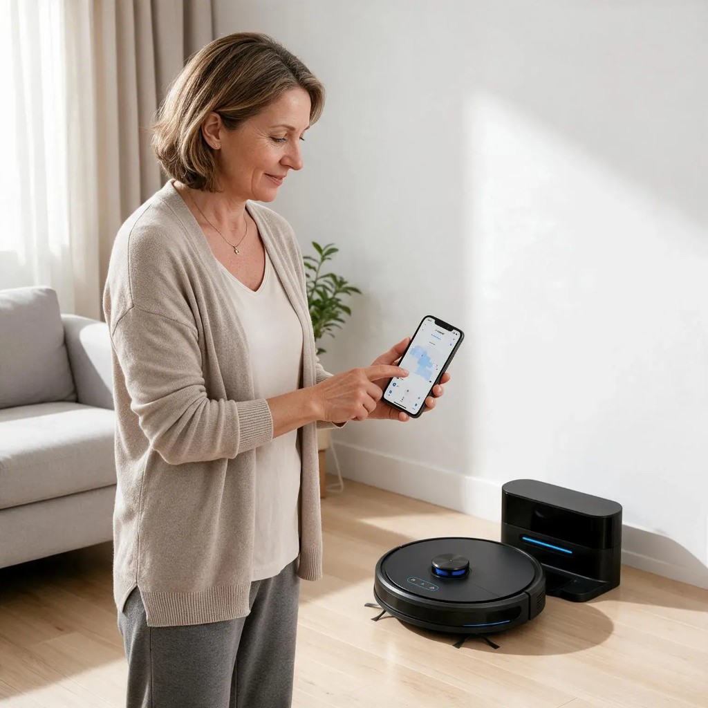 Floora robot silenzioso con filtro HEPA per peli di animali