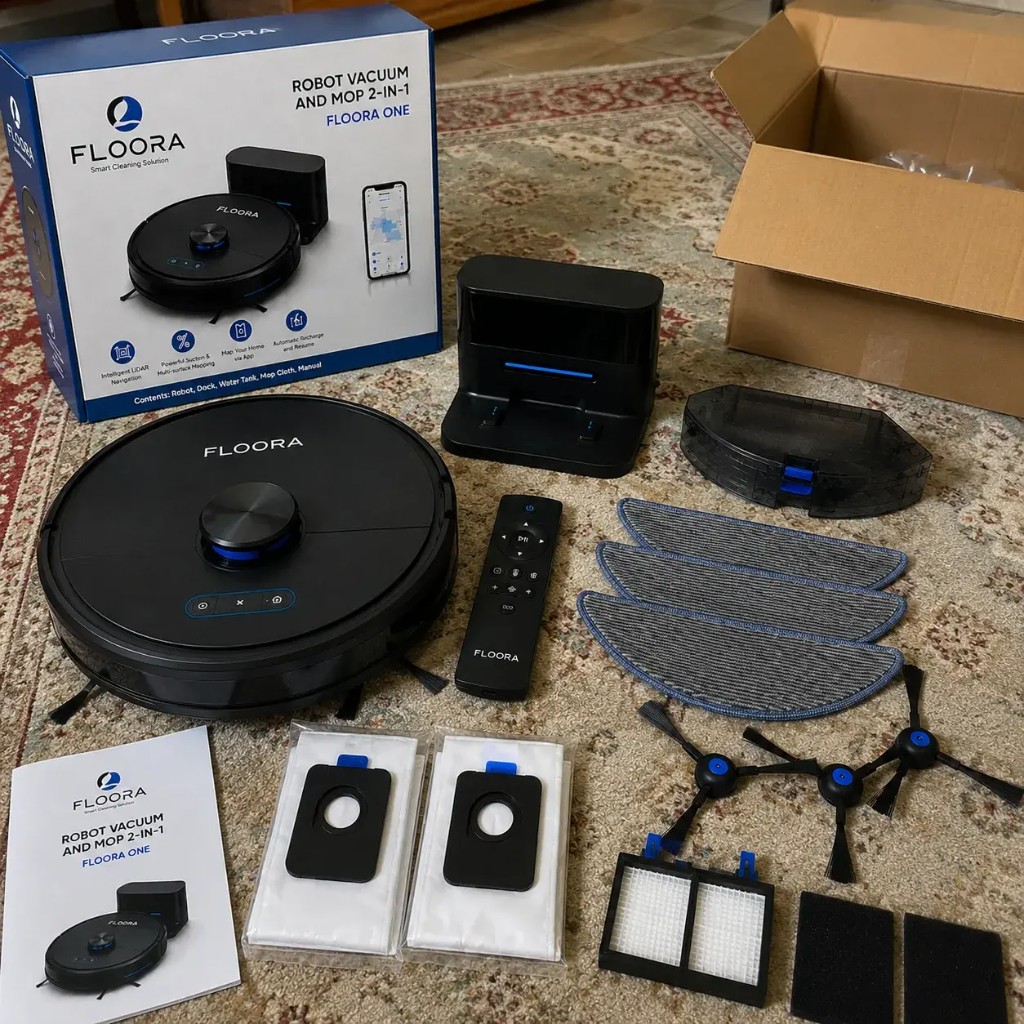 Kit completo Floora One con robot, base e accessori